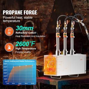Fucina Portatile a 3 Bruciatori a Propano, Grande Capacità, Strumento per Forgiatura di Coltelli e Lavorazione del Metallo, Macchinario per Forgiatura 2600 - Product Image 2