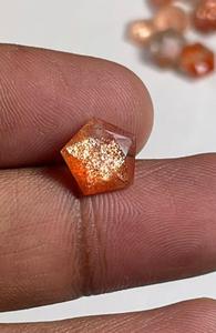 Pierre précieuse naturelle de pierre de soleil, multi-couches, orange, taille fantaisie, pierre brute pour la fabrication de bijoux - Product Image 2