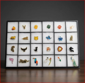 Badges pour enfants, ensemble de pin's en émail personnalisés, badges métalliques de collection, motifs variés d'animaux sauvages, collection cadeau - Product Image 1