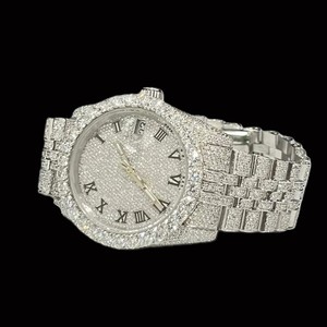 Reloj de Pulsera de Lujo Hip Hop con Diamantes de Moissanita para Hombre, Precio al por Mayor, Personalizado, con Incrustaciones de Diamantes, Color Oro Rosa, Estilo Trono - Product Image 1