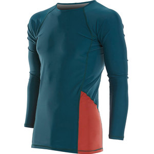T-shirt de sport pour homme à manches longues, couleur bleu-vert et rouge, à séchage rapide, en spandex et polyester, pour adulte - Product Image 2