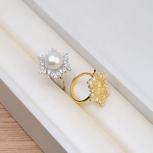 S925 Silver Female Earring & <b>Ring</b> Set <b>Sunflower</b> Snowflake Pendant with Empty Stand DIY Semi-Finished 1303 Fashion Jewelry - Product Image 3