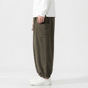 Baggy Grey Sweatpants <b>Men</b> Wide Leg Streetwear Joggers Oversized Loose Fleece Sport Casual 100% Cotton Pants & Trousers - Product Image 2