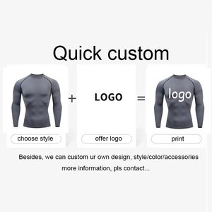 Factory Direct Sell Men's Compression Rash Guard BJJ Shirt Long Sleeve Breathable Eco-Friendly Custom Logo Digital <b>Print</b> UPF50+ - Product Image 4