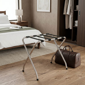 Porte-bagages moderne en tube d'acier durable pour hôtels - Mobilier hôtelier commercial pour salon, modèle pliable BN157, marque Pristine - Product Image 3
