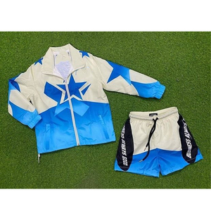 Ensemble de survêtement pour homme, veste coupe-vent et pantalon, vêtements de sport imperméables, streetwear, vente en gros - Product Image 5