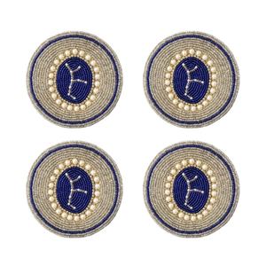 Posavasos de 4 juegos de diseño de cangrejo con bordado de cuentas hecho a mano elegante para decoración de mesa de comedor exclusivo de lujo de la India - Product Image 5