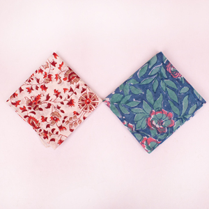 Women's Craftjaipur Hand Block Printed Cotton Square <b>Bandana</b> Head Wrap Floral Pattern All Seasons Multi-Color Fashion Bohemian - Product Image 3