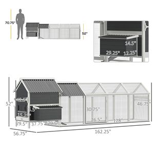 162 Extra Large \ "pollaio con pollaio in legno tetto in PVC conigliera 2 scatole per nidificazione grigio scuro vassoio scorrevole - Product Image 3