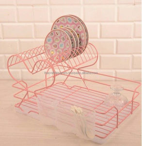 Escurridor de metal ajustable con bandeja extraíble, ideal para secar vasos y platos de cubiertos de forma ordenada y segura - Product Image 1