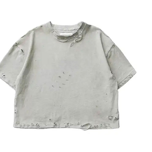 Camisetas Premium para Hombre con Lavado Ácido, Algodón Grueso, Logotipo Personalizado, Servicio OEM al por Mayor, Fabricación Directa de Fábrica - Product Image 6