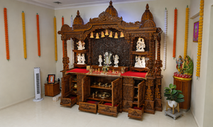 Traditional Pooja <b>Mandir</b> Perfect for Indian Homes Solid Teak Wood Handcrafted Luxury Temple Wholesale Manufacturer & Exporter UK - Product Image 5