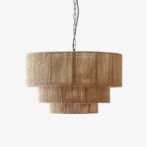 Handwoven Water Hyacinth Pendant Light Eco Friendly Jute Hanging Lamp Shade Bohemian Rattan Drum <b>Lampshade</b> for Restaurant Hotel - Product Image 2