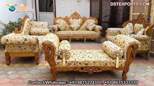 Ensemble de canapés de salle de télévision de luxe de style mexicain Ensemble de canapés rembourrés au design turc traditionnel Ensemble de canapés classiques sculptés en français - Product Image 5