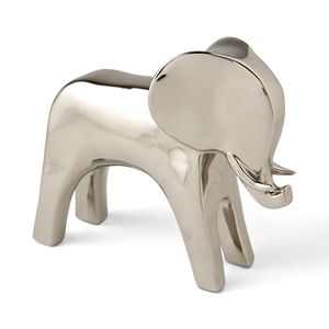 Figura de Elefante de Metal Contemporánea, Escultura Artística Hecha a Mano para Decoración de Mesa de Salón - Product Image 1
