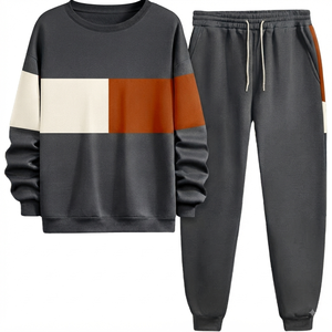 Men Tracksuit Casual Stand Collar Jackets Zipper Hoodies Sportwear <b>Pants</b> 2 Piece Sets Hip Hop Running Joggers Sports Suit - Product Image 3