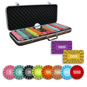 Eterna - Juego de Fichas de Póker de 300/500 Piezas con 10/20 Placas, Fichas de Cerámica de 40/45/50 mm, Peso de 10/14/17 g - Product Image 1