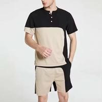Ensemble short et t-shirt décontracté pour homme, style urbain, en satin respirant, nouvelle collection été, grandes tailles, deux pièces