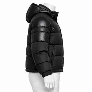 Veste d'hiver matelassée à capuche personnalisable de qualité supérieure, avec fermeture éclair, respirante, en tissu brillant et mat, coupe-vent, légère, pour l'extérieur, résistante au froid - Product Image 5