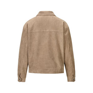 Chaqueta Safari de Invierno para Hombre, Recubierta de Mezclilla, Cuero Genuino, Grosor Estándar, Cuello Alto, Impermeable, con Botones de Cuerno y Diseño Estampado - Product Image 4
