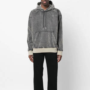 เสื้อฮู้ดดี้ผู้ชายแบบย้อมสีเอซิด ดีไซน์ใหม่ ขายดีที่สุด ราคาถูก ขายส่ง MOQ ต่ำ สำหรับขายออนไลน์ - Product Image 2