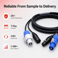 Câble Combo XLR Professionnel Ice Combo, Câble de Signal Powercon DMX512 pour Équipement d'Éclairage Scénique, Assemblage de Câbles Personnalisés OEM ODM