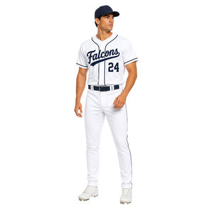 Falcons <b>Baseball</b> Jersey Men's White Short Sleeve 24 Moisture Wicking Polyester Team Apparel All Seasons Regular Fit - Product Image 1