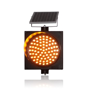 Feu de signalisation d'avertissement d'intersection malaisien 300 mm, clignotant ambre, pour travaux routiers, solaire, jaune - Product Image 1