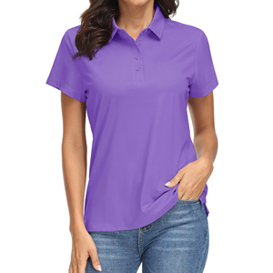 Polo respirant pour femme, coupe classique, logo personnalisé imprimé, polo de golf à manches courtes, coupe ajustée, pour usage extérieur. - Product Image 1
