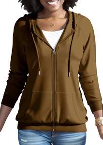 Sudadera con capucha de invierno para mujer, nueva, de manga larga, con cremallera y bordado, estilo casual urbano, personalizable - Product Image 4