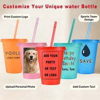 Gobelet en plastique personnalisé avec logo brillant, 16 oz, réutilisable, en PP, pour café, maison, bureau, voyage, vente chaude