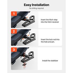 Universal Rear Bumper Guard <b>Protector</b> Wide Non-Slip Tow Hitch <b>Step</b> for 2 Inch Receiver 350 LBS Load Cargo Control Accessories - Product Image 6