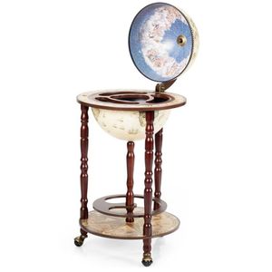 Porte-bouteilles à vin en bois de style italien de 17 pouces avec roulettes, solution de rangement pratique et élégante - Product Image 4