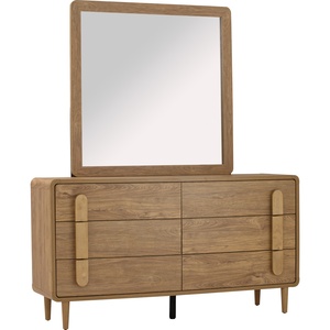 Scandinavian Style Wood Framed Square Wall <b>Mirror</b> Malaysian Oak Frame Living Room Living Room Bedroom Furniture - Product Image 3