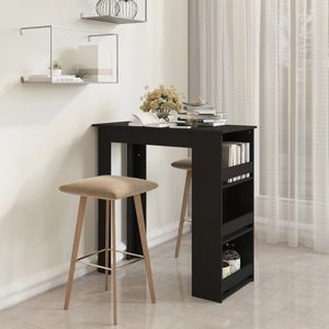 Tavolo da Bar in legno nero con portaoggetti 40.2 \ "x19.7 \" x40.7 \ "Design elegante per uso domestico o commerciale - Product Image 1