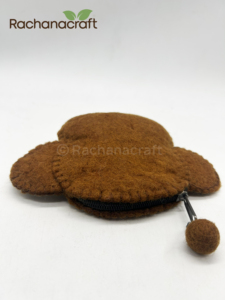 Handmade Wool Felt Monkey Coin <b>Purse</b> Eco-Friendly <b>Small</b> Animal Wallet Artisan Felted Pouch with Zipper Sustainable Handcrafted - Product Image 2