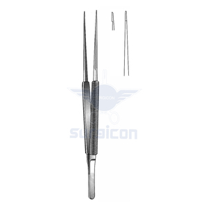 Pinzas de Sutura Microquirúrgicas Rectas de 18 cm / 7 Pulgadas con Punta Fina de 0.6 mm, Instrumento Microquirúrgico de Acero Inoxidable para Trabajo de Precisión - Product Image 1
