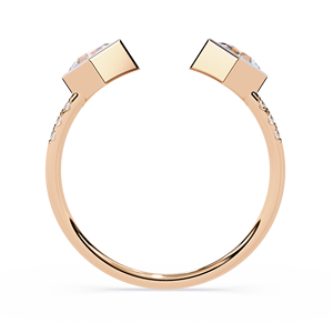 แหวนทองคำแท้ 14k ทรงคลาสสิคประดับเพชรทรงปรินเซสและทรงกลมด้านข้าง สำหรับผู้หญิง เหมาะสำหรับเป็นของขวัญ งานหมั้น วันครบรอบแต่งงาน - Product Image 6
