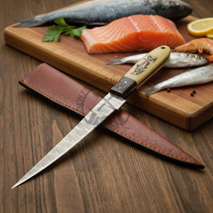Nouveau Couteau de Filetage Haut de Gamme en Acier Damas Fait Main, Lame de 8 Pouces, Flexible, Ambidextre, Couteau de Chef, Cadeau pour Occasions Spéciales, Couteau de Cuisine - Product Image 6