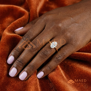 Anillo Solitario Clásico con Diamante de Laboratorio de Corte Ovalado, Anillo de Aniversario Chapado en Oro Amarillo de 14K en Oro Amarillo de 18K - Product Image 5