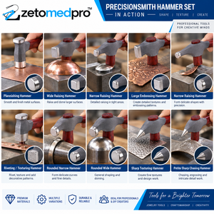 Marteaux à bijoux PrecisionSmith pour planchage, relief, gaufrage, texturation, rivetage, bois et acier, 10 pouces, ZETOMEDPRO - Product Image 5