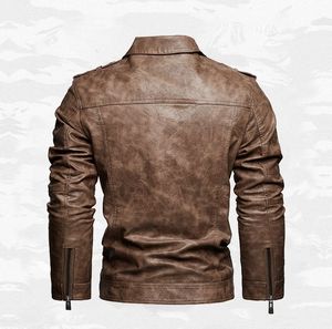 Chaqueta de Motocicleta Personalizada para Hombre, Ajustada, de Invierno, de PU, con Cremallera Frontal, Casual, Impermeable y Resistente al Viento - Product Image 2