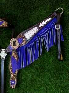 ชุดตะปูขี่ม้าหนังสีน้ำตาลแบบตะวันตกพร้อมที่คาดศีรษะและที่คาดผมสำหรับขบวนพาเหรด - Product Image 2