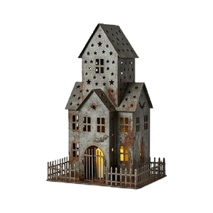 Nuevo Portavelas Rústico de Metal Galvanizado, Farol de Zinc Vintage para Velas de Té, Decoración Navideña para Mesa - Product Image 2