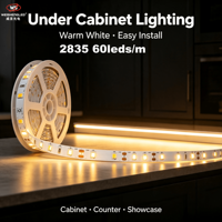 Lampu Strip LED 2835 60leds/m DC 12V  Lumen Tinggi Lampu Pita LED Fleksibel Untuk Dekorasi Proyek Dalam Ruangan