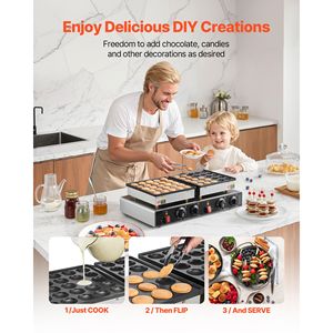 Máquina para Hacer Mini Panqueques Holandeses, 50 Unidades, Antiadherente, Acero Inoxidable, 1800W, Eléctrica, Comercial, para Dorayaki, Poffertjes y Otros Snacks - Product Image 6