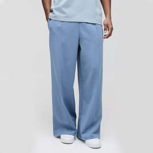Men's Sporty Casual Baggy Loose Fit Wide Leg <b>Trousers</b> <b>Elastic</b> <b>Waist</b> Acid Wash Polyester/Cotton Lightweight Breathable - Product Image 4