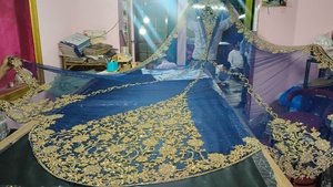 Accessoires de mariée somaliens en lin, broderie florale, manches longues, longueur cheville, pour fête - Product Image 2