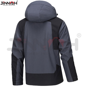Hot Selling <b>Plus</b> <b>Size</b> Men's Waterproof Windproof Hooded Quilted <b>Rain</b> <b>Jacket</b> with Stand Collar Custom Color Outdoor Waterproof - Product Image 2