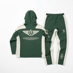 Ensemble veste et pantalon de survêtement en nylon imperméable pour homme avec logo brodé personnalisé par le fabricant - Product Image 2